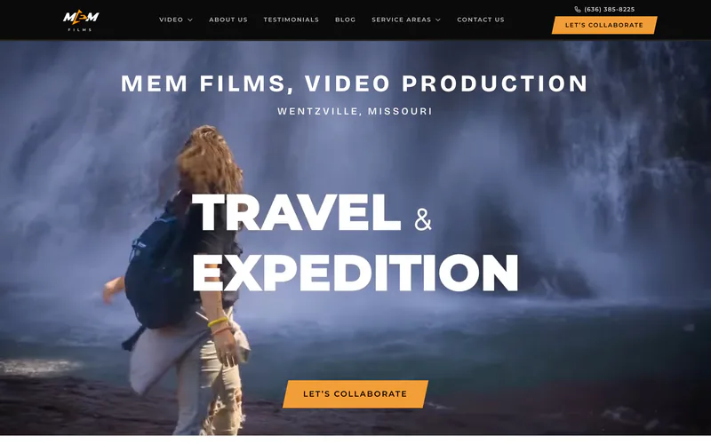 MEM Films home page in a desktop browser